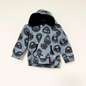 KPea Explore the Wild Kids Adventure Campsite Hoodie for Kids - Blue size 2T